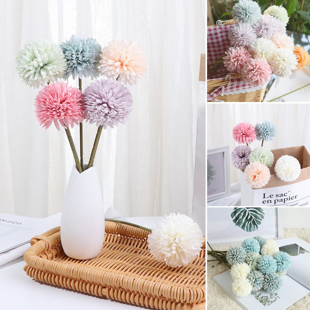 BEAUTY Home Simulation Plants Table Hydrangea Artificial Flower Silk Wedding DIY Fake Flowers Dandelion/Multicolor