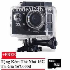 Camera hành động Waterproof ACTION CAMERA WIFI MultiPurpose 4K PLUS ULTRA HD (Đen)++ Tặng Thẻ Nhớ 16GB