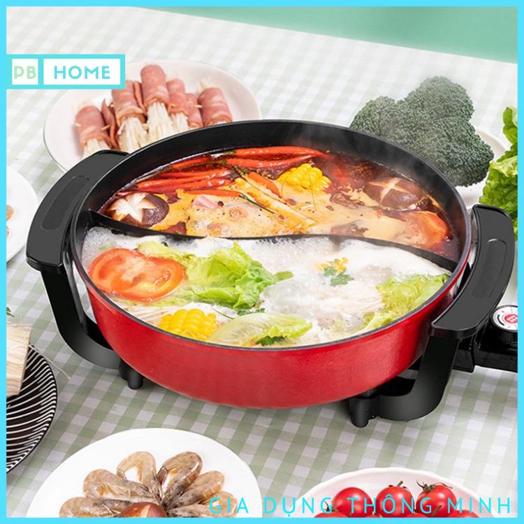 [Siêu HOT] Nồi Lẩu Điện Đa Năng 2 Ngăn Chống Dính 5L 1360W Cao Cấp