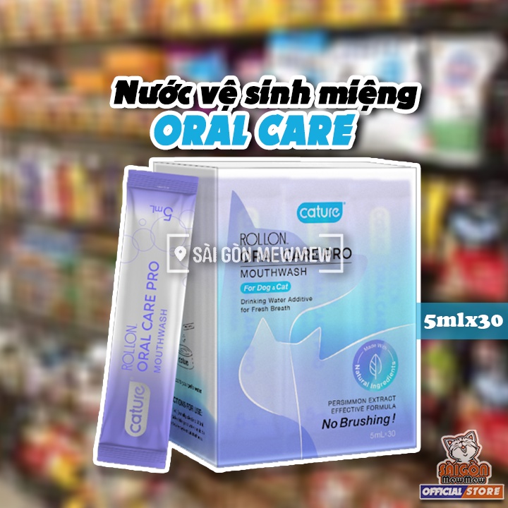 [HỘP NGUYÊN 30 TUÝP] Nước uống thơm miệng chó mèo Cature Oral Care Pro 5ml