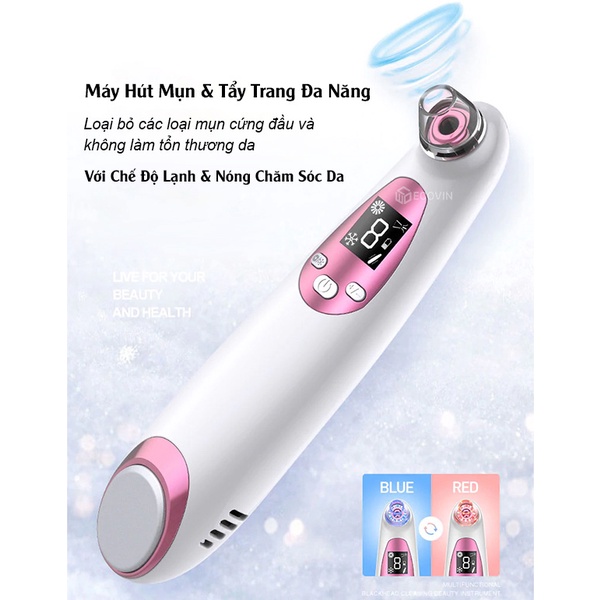 Máy Hút Mụn Cầm Tay Cao Cấp , Hút Mụn Đầu Đen, Mụn Cám Chính Hãng Lescolton LS021