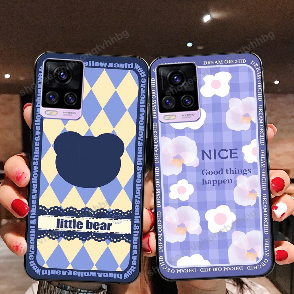Ốp lưng Vivo V20 in mẫu gấu thể thao , smile mặt cười cực cute