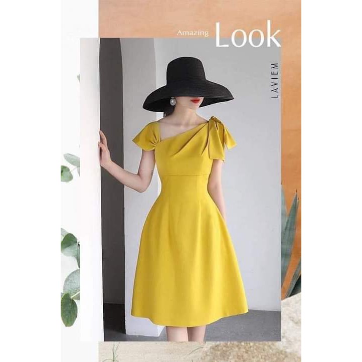 Rập giấy BẢN VẼ KHÔNG PHẢI QUẦN ÁO, VÁY váy vàng nơ lệch - Helensewing