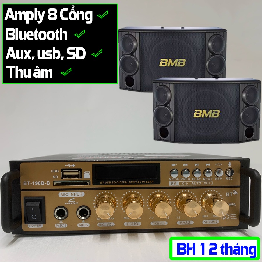 Ampli karaoke, Âmly Mini Bluetooth BT-298A phiên bản cao cấp, chức năng đa dạng, chống rú, rít, khuếch đại mọi tín hiệu