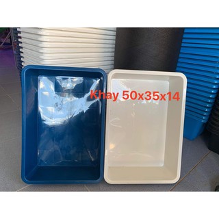 Khay nhựa nuôi cá hình chữ nhật 16 lít 50x35x14 màu trắng , xanh,đen