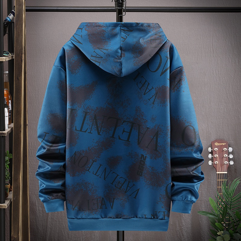 Áo hoodie tay dài phối màu nhuộm độc đáo thời trang thu đông phong cách Hàn Quốc cho nam 2022