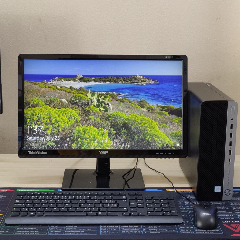 Full bộ PC văn phòng - Máy tính đồng bộ HP ProDesk 600 G3 SFF like new - màn 21" VSP FHD mới - phím chuột new box