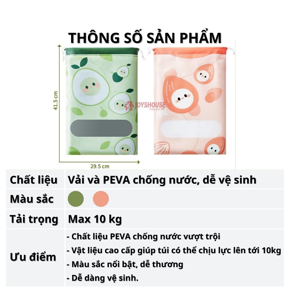 Túi đựng giày du lịch chống bẩn có dây rút họa tiết dễ thương JOYSHOUSE