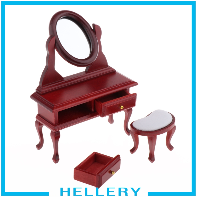 Gương Trang Điểm Bằng Gỗ Kiểu Vintage 1 / 12 Trang Trí Nhà Búp Bê