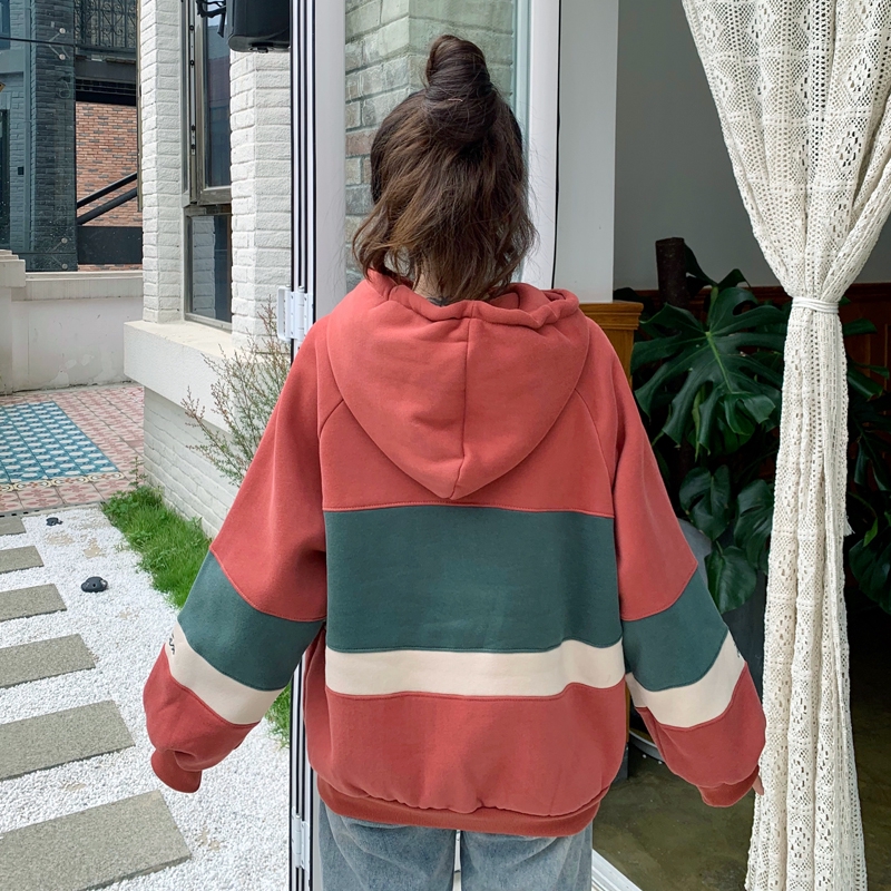 Áo hoodie nữ tay dài dáng rộng phong cách thời trang