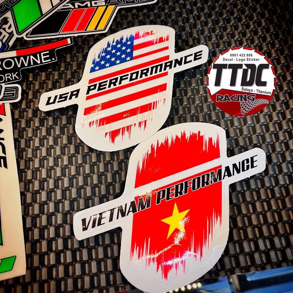 Tem Xe USA Dán Trang Trí Ô tô, Xe Máy, Xe Điện, Nón Bảo Hiểm - Chất Liệu Chống Nước, Bền Màu, Dán Đa Vị Trí