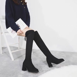 Bốt Đùi Da Lộn Cao Cấp Gót 7p