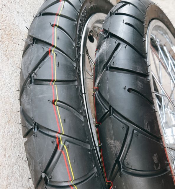 Bánh căm EXCITER 150 căm đùm mạ crom full vỏ ruột BLAZETECH 70/80 kèm đĩa và ốc titan trước sau gắn như zin