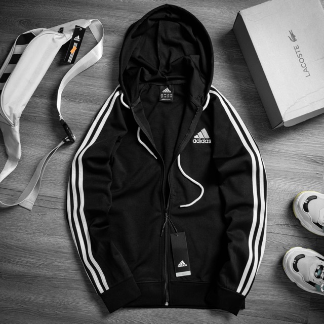 Áo khoác Adidass có mũ chất thun PC co giãn
