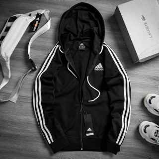 Áo khoác Adidass có mũ chất thun PC co giãn