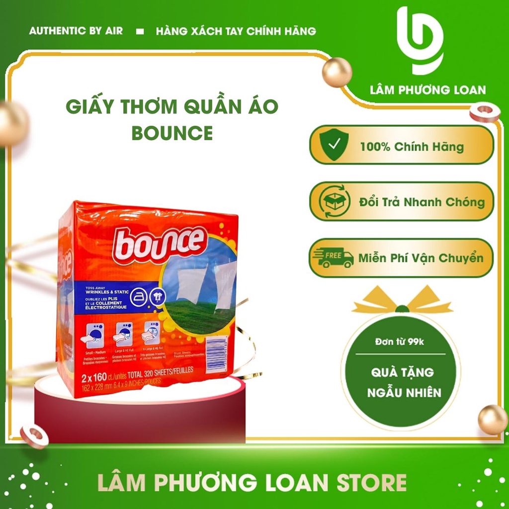 Giấy thơm BOUNCE PVN201 - Giấy thơm sấy quần áo, để tủ quần áo