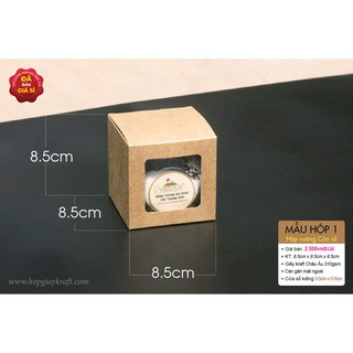 50 cái - Hộp giấy kraft vuông đựng bánh cookie hoặc quà tặng nhỏ - Hộp số 1
