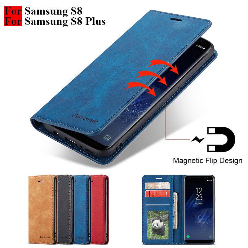 Ốp lưng điện thoại ví da lật nam châm dành cho Samsung Galaxy S8 / Galaxy S8 Plus