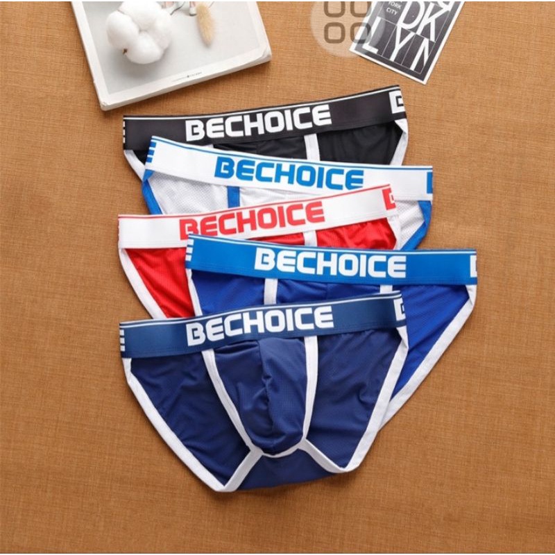 Quần lót hở đùi tam giác Bechoice thun cotton - Quần sịp nam cao cấp pha lỗ thoáng mát sexy cá tính BE02