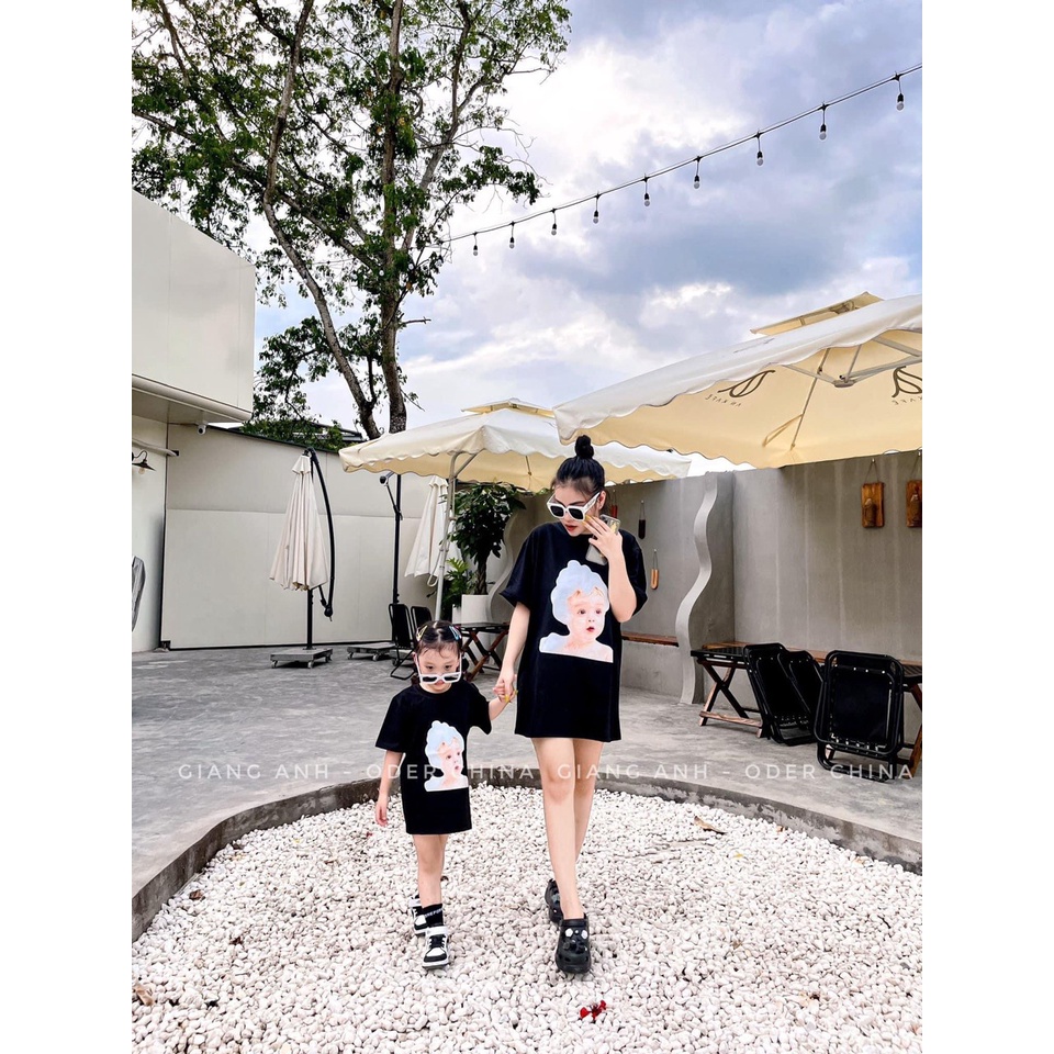 Áo thun tay lỡ, cổ tròn cho bé và gia đình họa tiết A.D.L.V vải cotton mềm mịn, thoáng mát – Sammy_VN