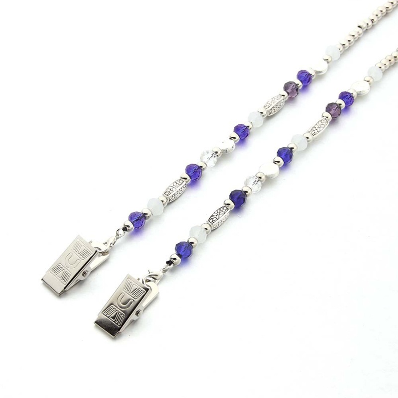 Giá Đỡ Mắt Kính Bằng Chuỗi Hạt Pha Lê Giả Kim Loại Trang Trí Vòng Cổ
