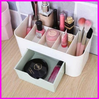 Kệ mỹ phẩm nhựa mini có ngăn kéo 2 tầng