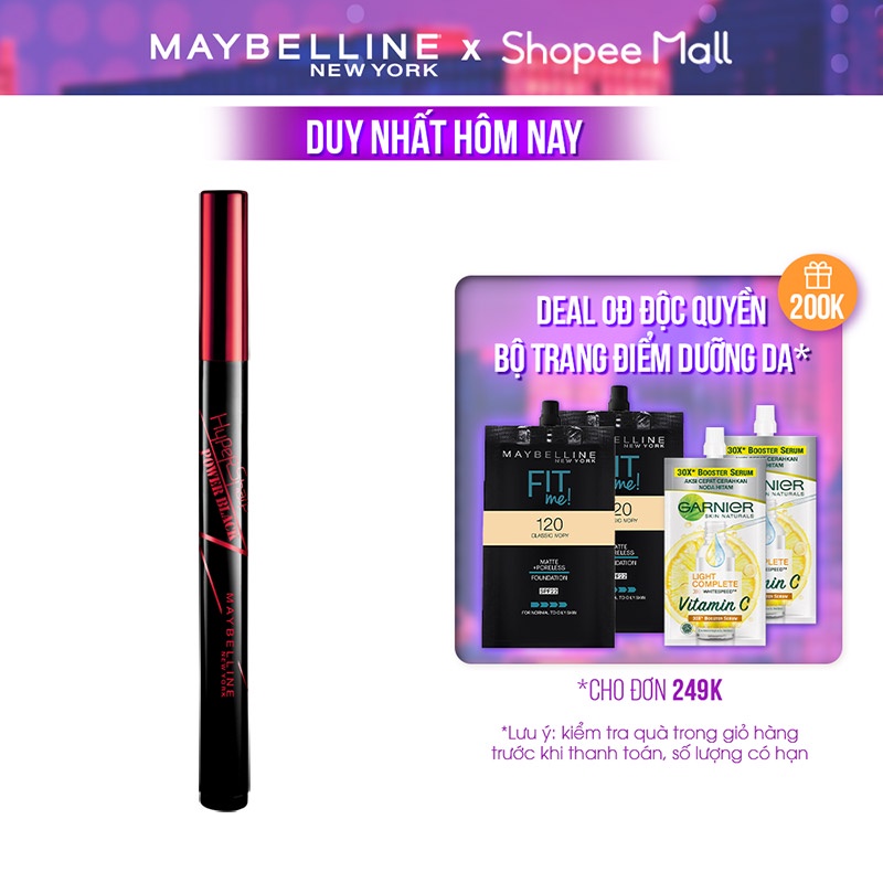 Bút Kẻ Mắt Nước Đen Tuyền Không Lem Không Trôi Maybelline New York HyperSharp Power Black Liner Waterproof 0.5g