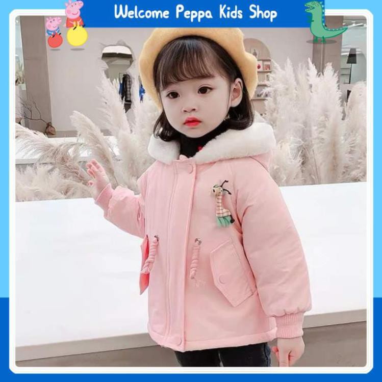 Áo khoác lót lông giữ ấm cho bé từ 3 đến 12 tuổi Peppa Kids