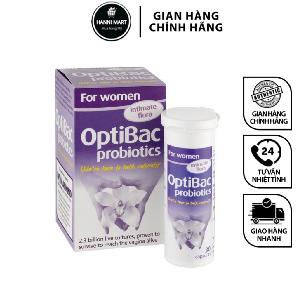 Men Vi Sinh Dành Cho Nữ Optibac Probiotics Intimate Flora 30 Viên Hàng Chính Hãng