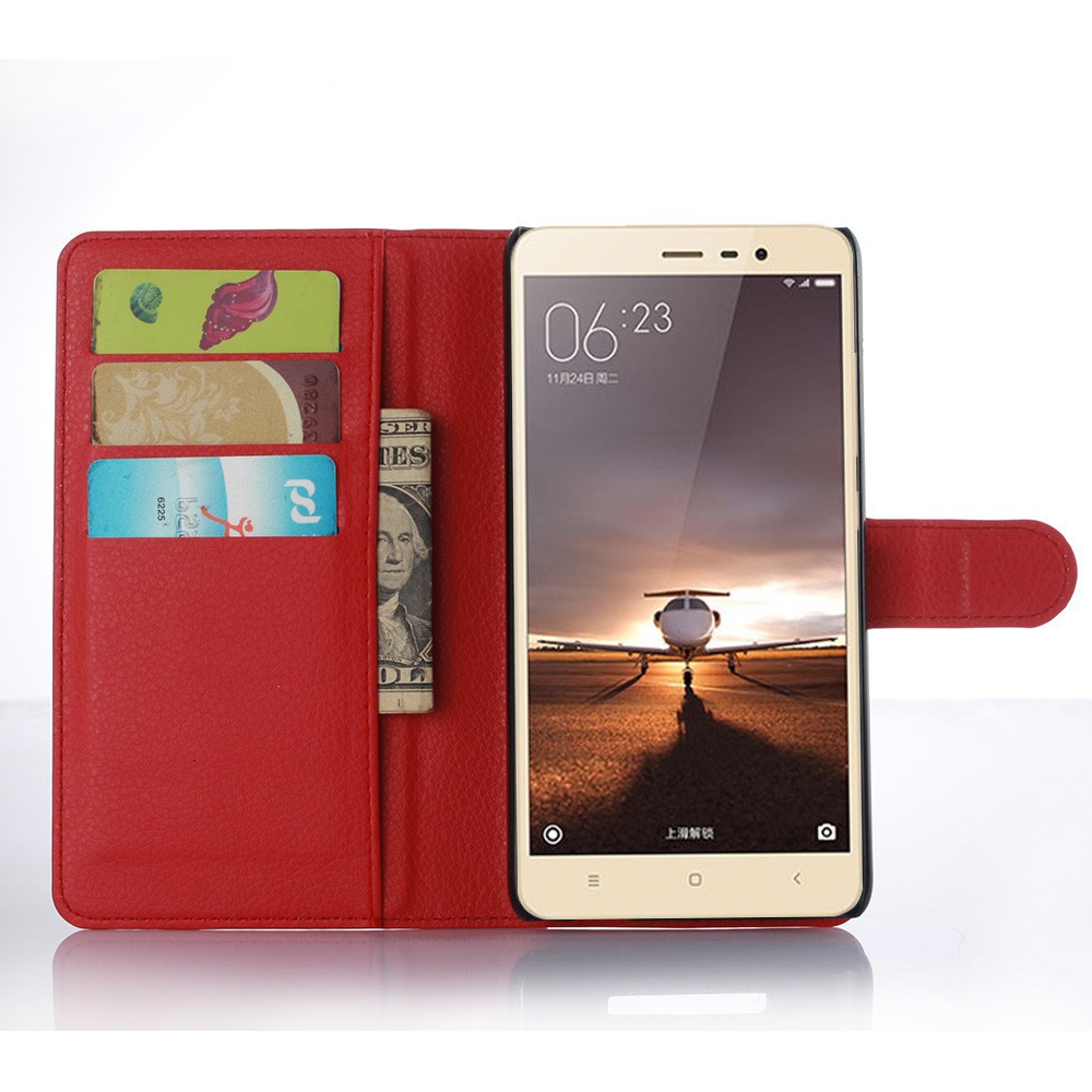 Bao da chất lượng cao họa tiết gấu trúc có ngăn đựng thẻ cho Xiaomi Redmi Note 3