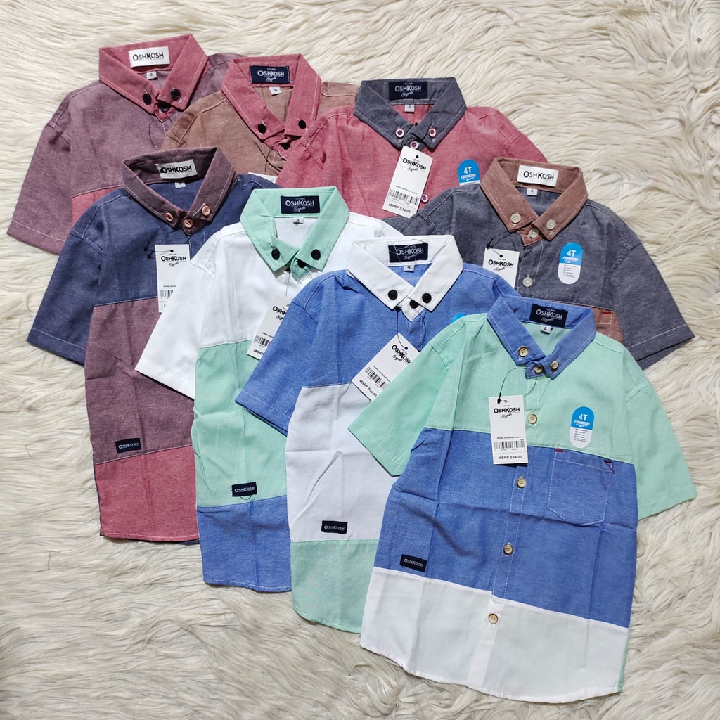 Áo Sơ Mi Oshkosh Cao Cấp Cho Bé Trai Từ 1-8 Tuổi