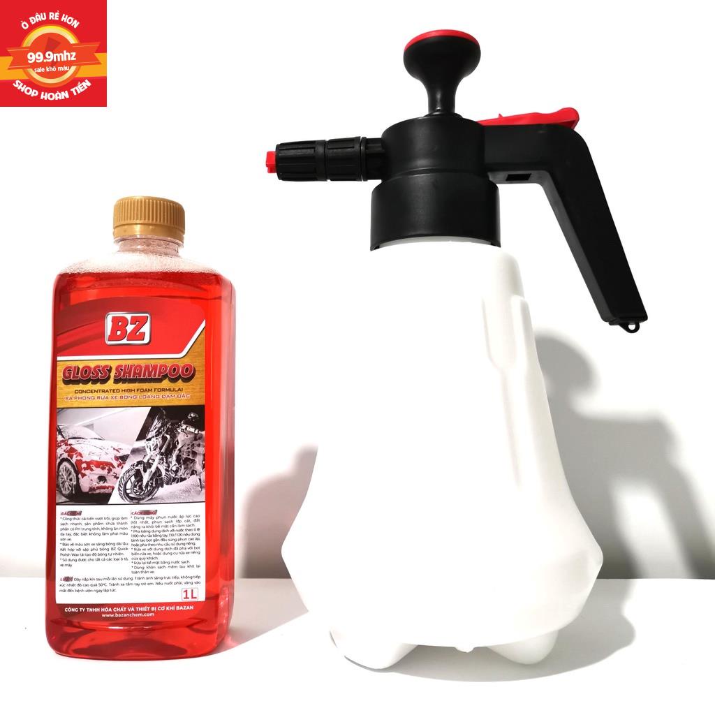 Bình Xịt Bọt Tuyết Cầm Tay Rửa Xe Tiện Lợi Bình Rửa Xe Bọt Tuyết 2 Lít Có Nhiều Đầu Xịt