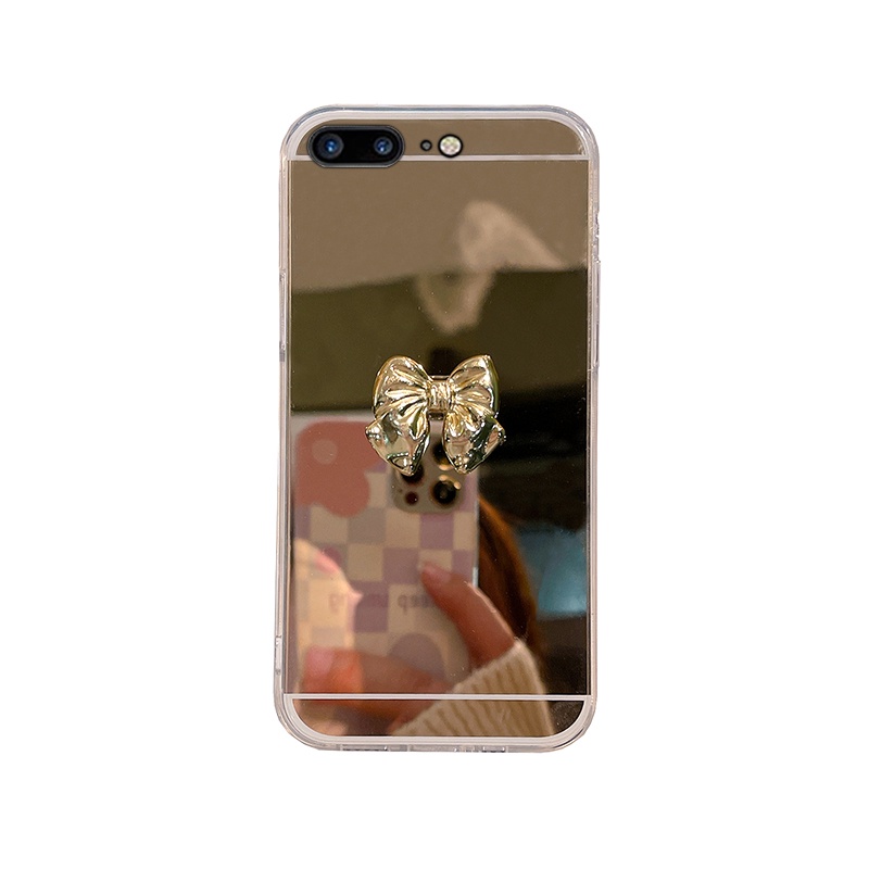 Ốp Điện Thoại Mềm Tráng Gương Hình Nơ Thời Trang Cho iPhone 6 7 8 Plus SE2020 6S Plus X XS Max XR