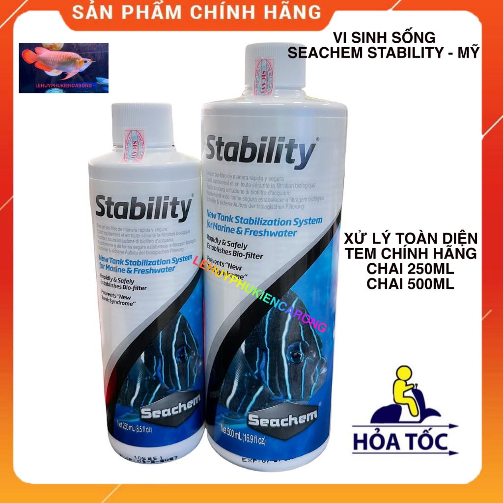 Vi Sinh Sống Seachem Stability 250ml 500ml Của Mỹ Có Tem Chính Hãng + Tặng Kèm Ly Đong Thể Tích 100ml