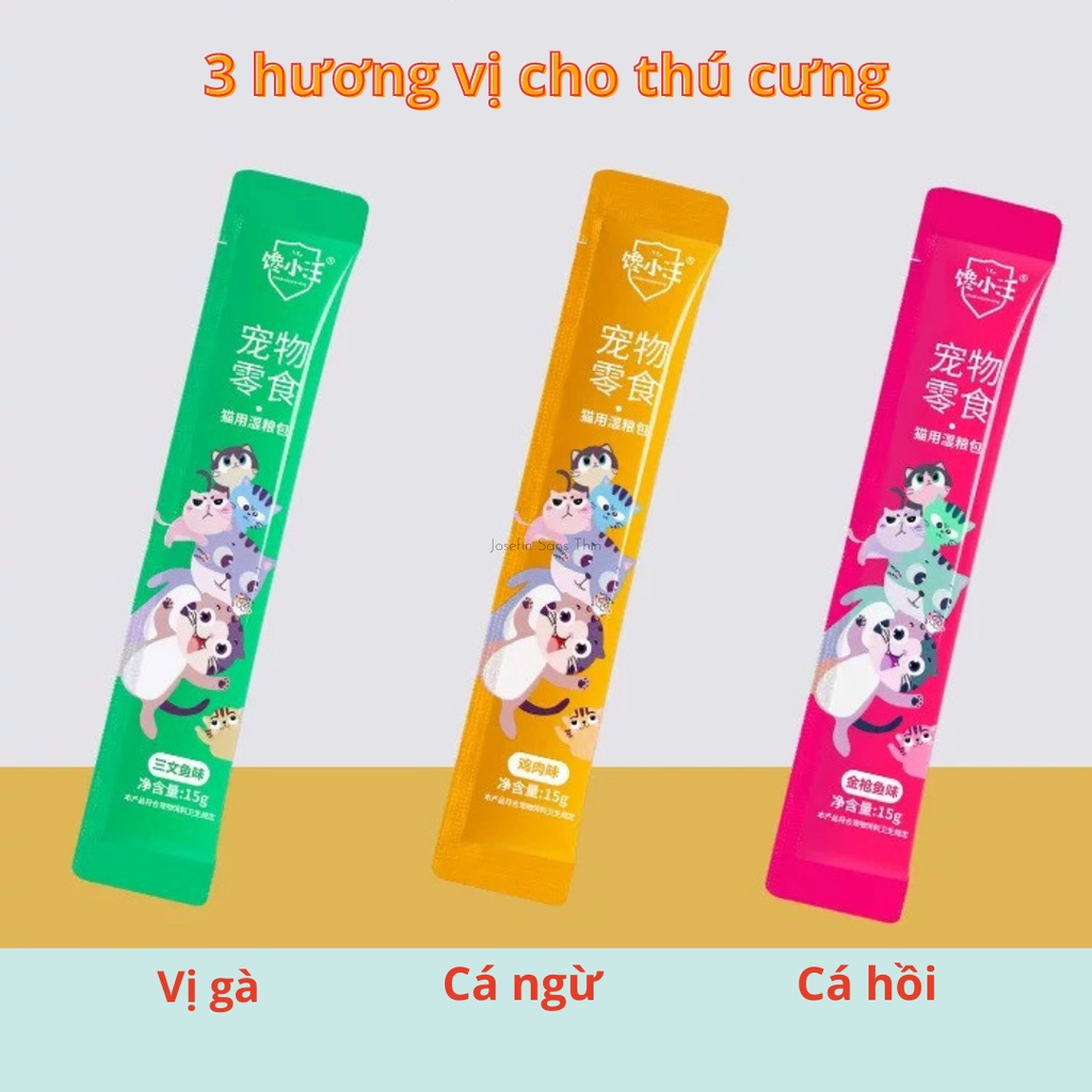 Súp thưởng cho mèo các loại 15gr - Soup thưởng mèo dạng thanh