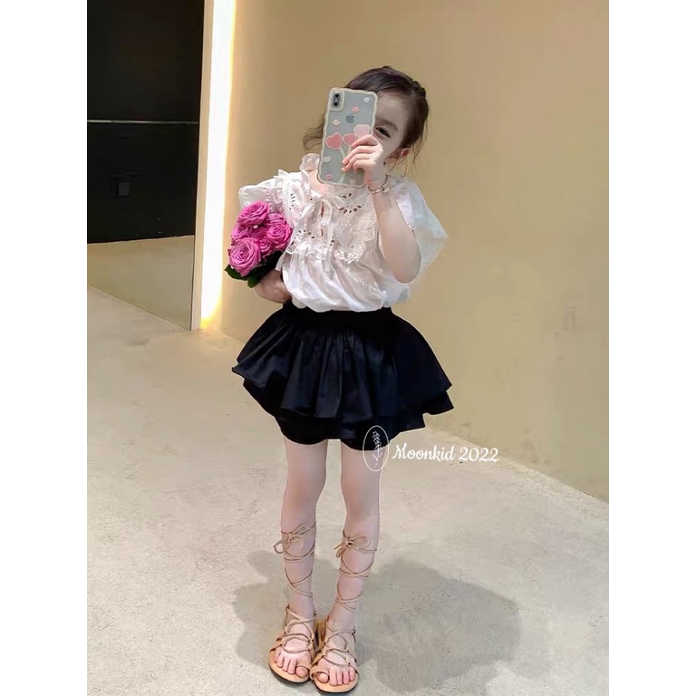 Set  bộ  áo bèo kiểu kèm quân tầng cho bé