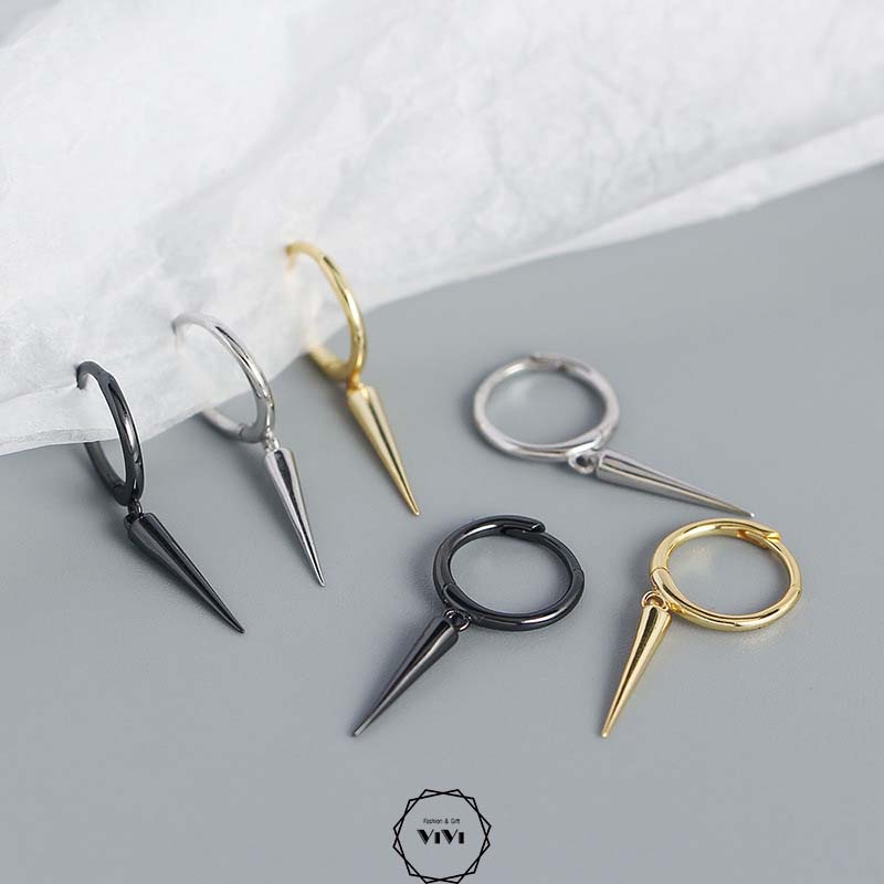 Bông tai Bạc 925 cao cấp kiểu khuyên tròn Rowling – khuyên tai ViVi_Gift