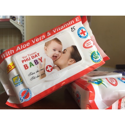 Combo 10 gói Khăn ướt Baby Phú Đạt Vitamin E cho bé (1000 tờ) Giá Tốt