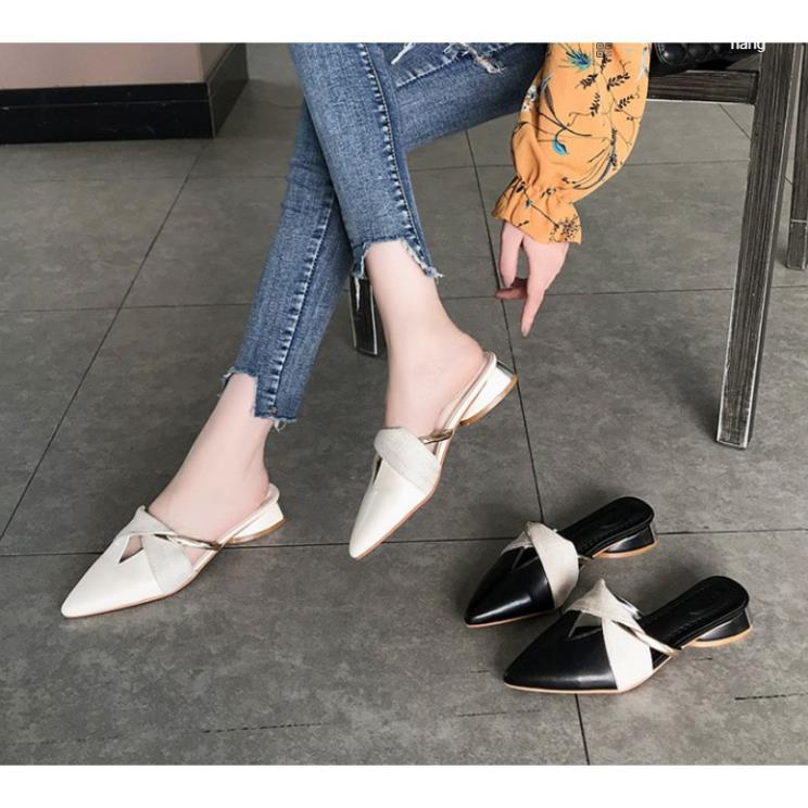 🌺Dép Cao Gót Đế Vuông A201 Hàn Quốc/ Giày Xỏ Mũi/ Giày Hở Gót/ Giày Đế vuông 4cm/ Giày Búp Bê ViP
