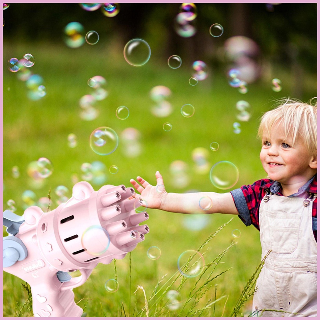 Đồ Chơi Máy Thổi Bong Bóng 10 Lỗ Vui Nhộn Cho Trẻ Em