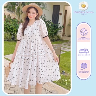 Đầm Hoa Nhí, váy suông hoa nhí, đầm suông hoa nhí, đầm suông diện đi chơi