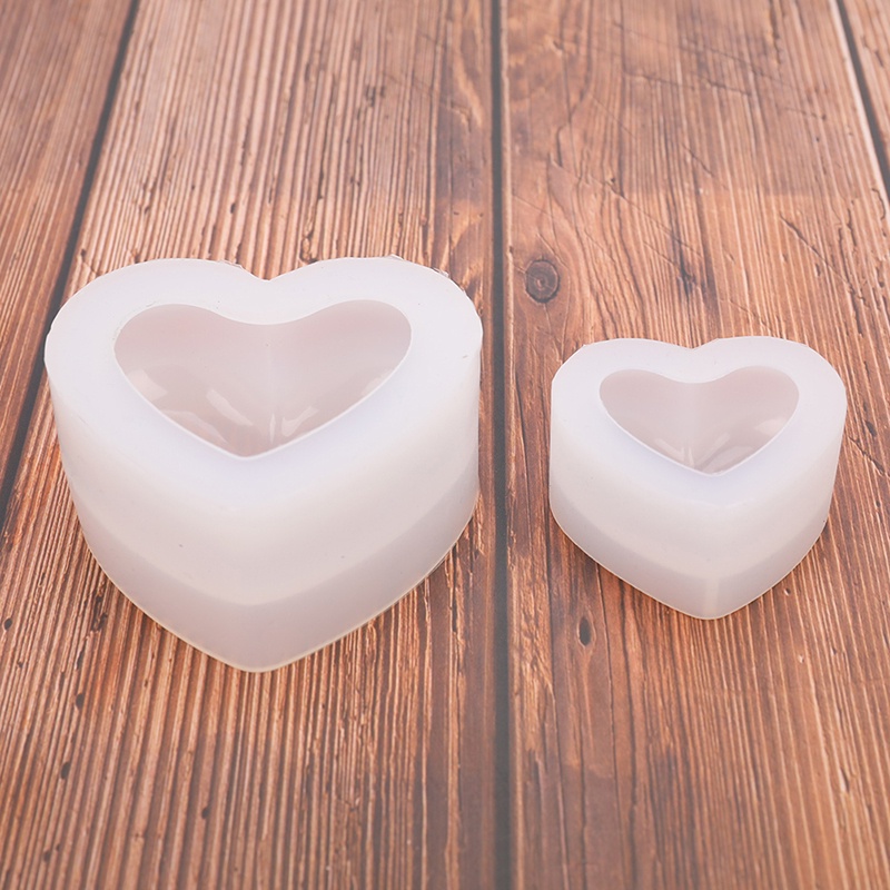 Khuôn silicone làm bánh kẹo nến DIY tạo hình trái tim tình yêu 3D độc đáo