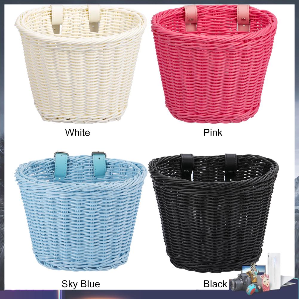 Giỏ đan mây đựng đồ gắn ghi đông xe đạp tiện lợi