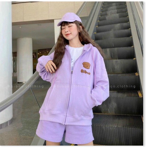 ÁO KHOÁC NỮ CÓ DÂY KÉO FORM RỘNG IN HÌNH HỌA TIẾT XINH XẮN THỜI TRANG MỚI KME