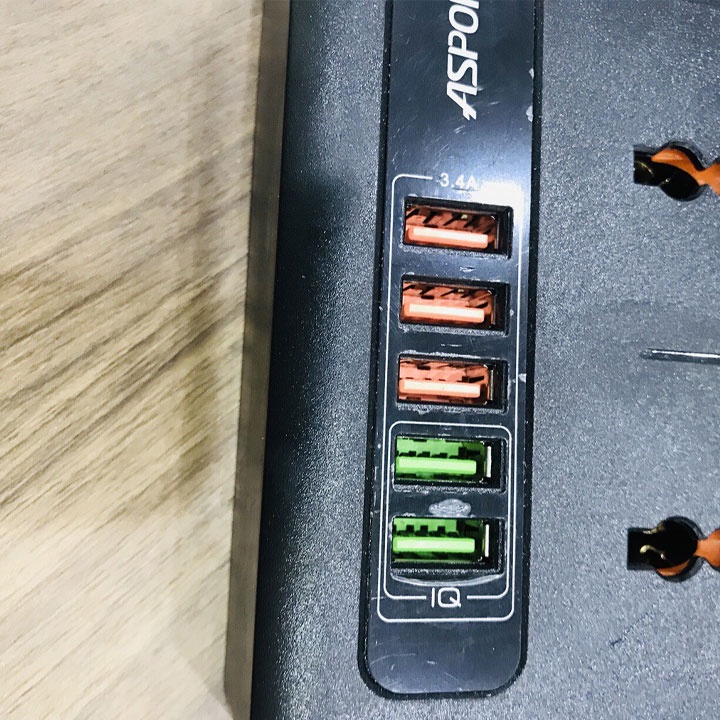 [MẪU MỚI]ASPOR A503 với 5 cổng USB Sạc nhanh 3.1A,Ổ hẹn giờ thông minh Tự Động TẮT,Phích cắm Đa Năng,Ổ Điện