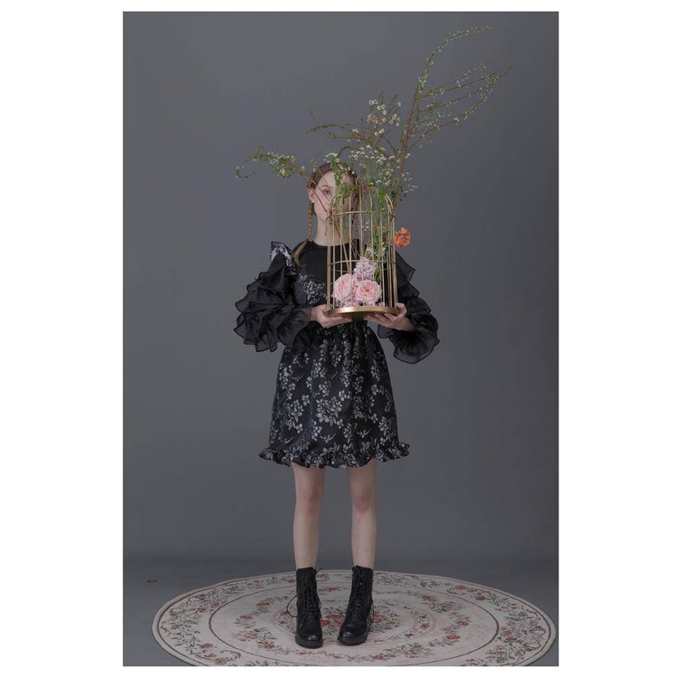 Đầm Ngắn Màu Đen In Hoa Phong Cách Cổ Điển Thời Trang Cho Nữ | BigBuy360 - bigbuy360.vn