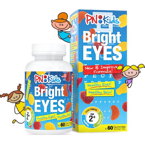 Kẹo Dẻo Bổ Sung Vitamin A Bright Eyes PNKids Bảo Vệ Mắt Bé, Giúp Trẻ Sáng Mắt (Hộp 60 viên) | Thế Giới Skin Care