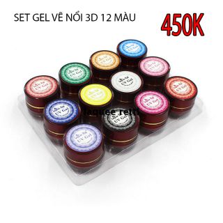 Set gel vẽ nổi 12 màu