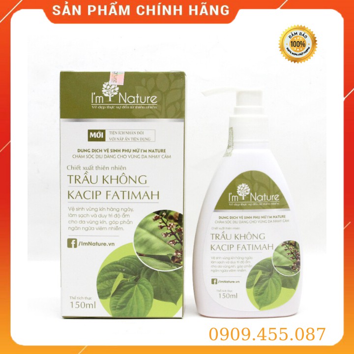 Dung Dịch Vệ Sinh Phụ Nữ I'M NATURE 150ML Chiếc suất Trầu Không Cấp Ẩm, Khử Mùi, Ngừa Viêm Nhiễm Vùng Kín