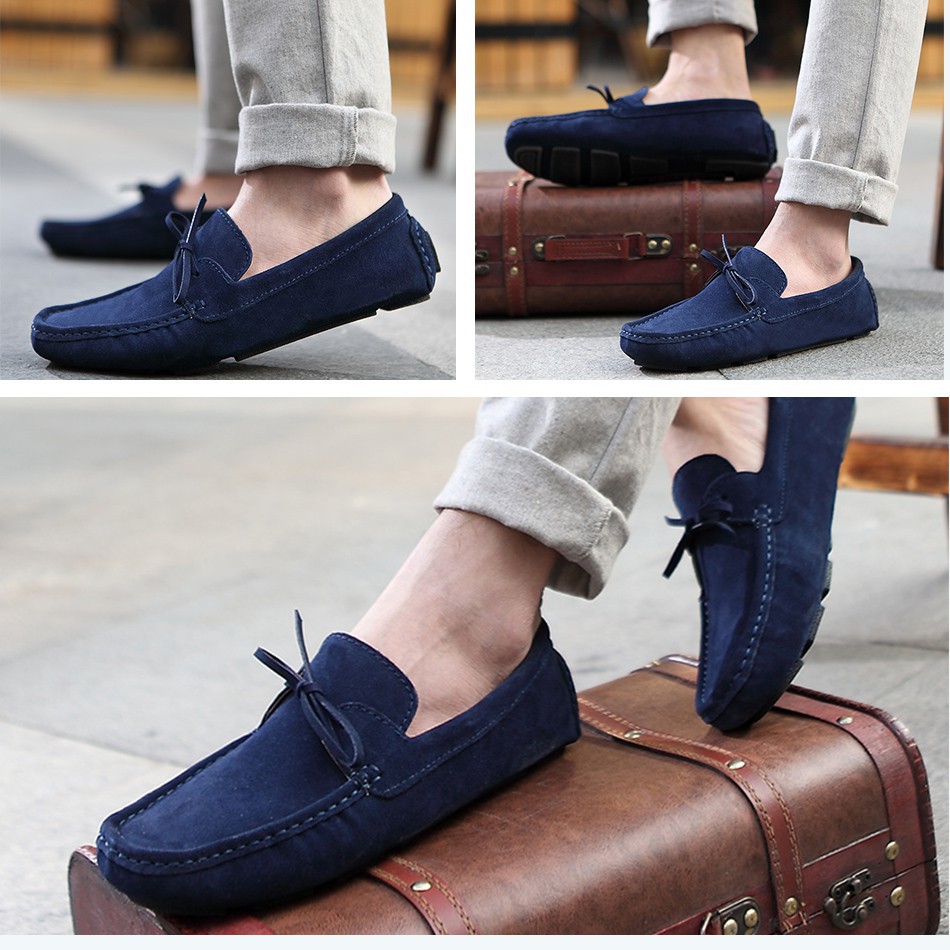 Giày da lộn chất liệu da bò thật thời trang sang trọng lịch lãm cho nam